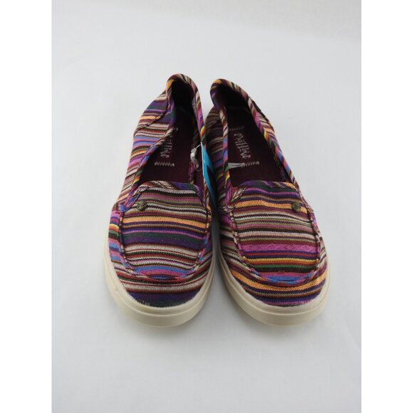 Mad Love Women’s Slip On Shoes Size 8 Multicolor Striped Canvas  Stoner Stirpes - Picture 2 of 10